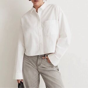 NWT Madewell Signature Oxford Crop Shirt